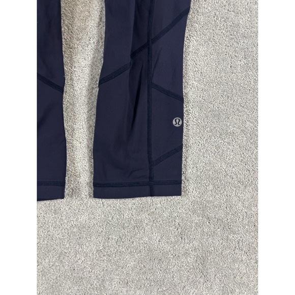 Lululemon Pace Rival Crop‎ 22" Leggings Women's 4 Navy Blue Yoga Athleisure - Picture 4 of 10